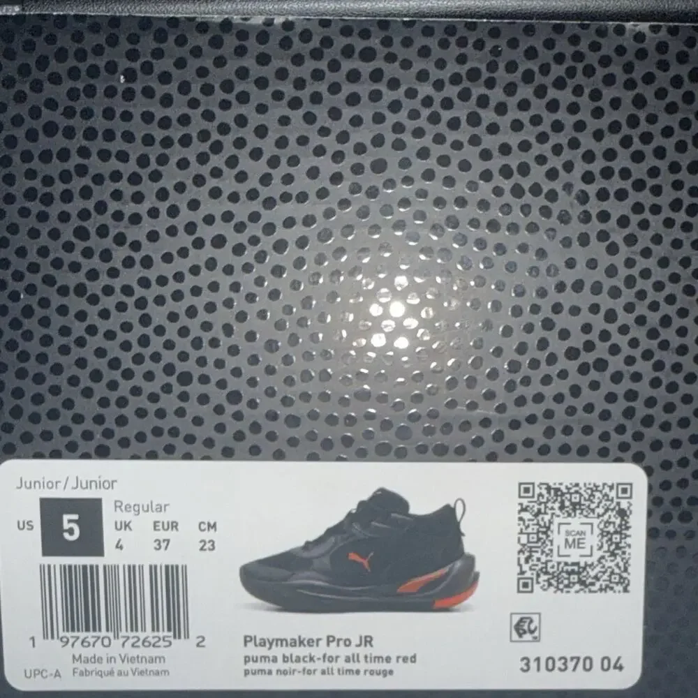 PUMA Playmaker Pro Basketball Youth Boys Black Sneakers Athletic Shoes SZ/5 J